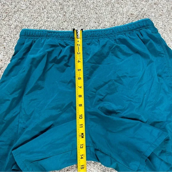 Speedo Vintage Board Shorts Mens Large 90s Teal Blue Embroidered Pockets - Picture 9 of 12